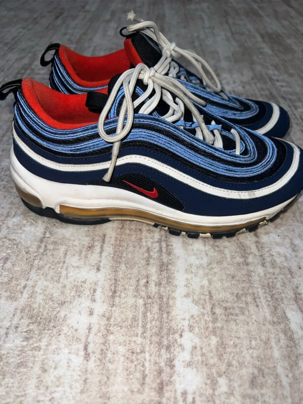 Nike Men’s Navy, White and Red Air Max 97 Sneakers